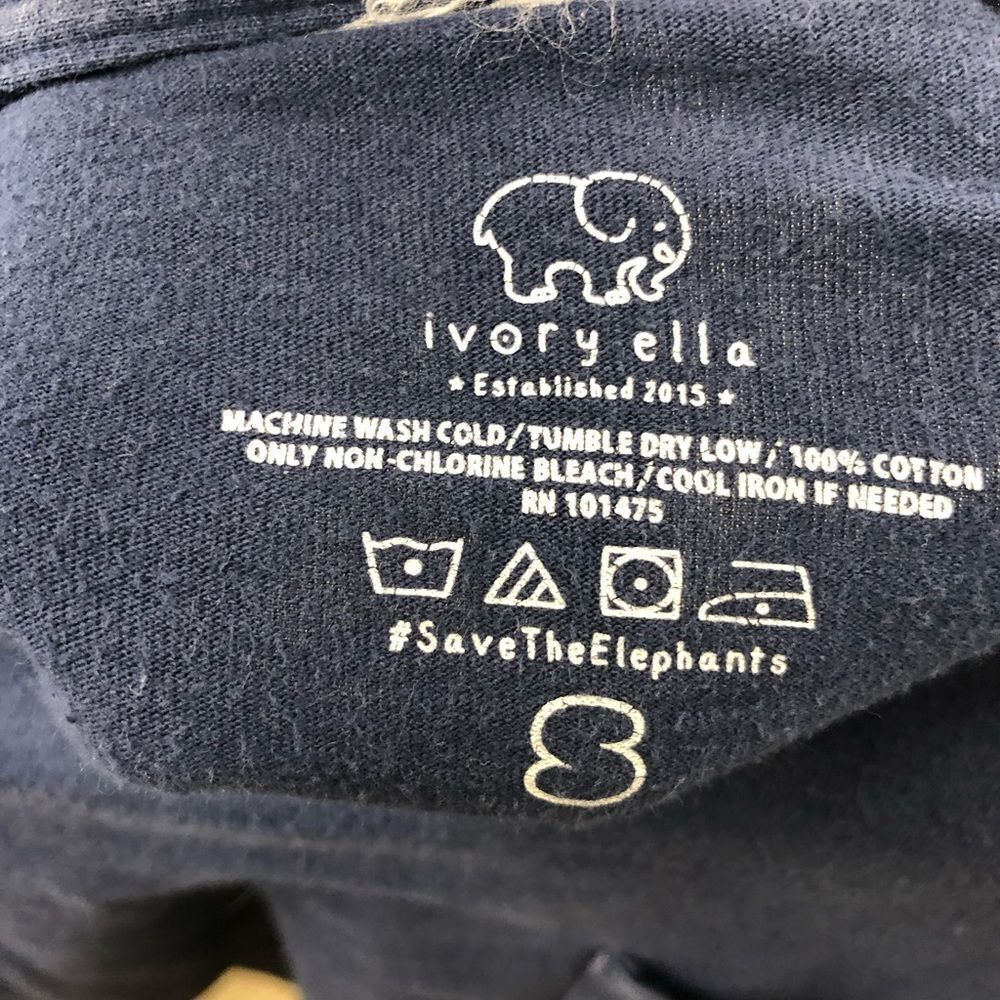 Ivory Ella long sleeve navy tee shirt size small - Picture 7 of 9